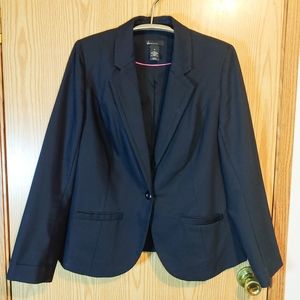 Lane Bryant Black Single Breasted One Button Notch Lapel Blazer Long Sleeved 14